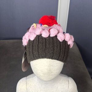 Daisy Baby Girls Pink Cupcake Hat Beanie Birthday 6-12 months NWT
